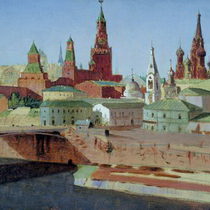 Куинджи Вид на Москворецкий мост Кремль и храм Василия Блаженного