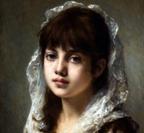 Молодая девушка в белой вуали