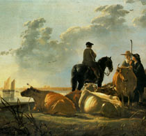 Кейп Пейзаж со стадом всадником и крестьянами