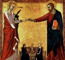 Барна да Сиена Мистическое обручение святой Екатерины
