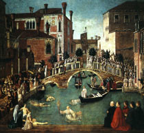 Беллини Джентиле Чудо с крестом у моста Сан Лоренцо
