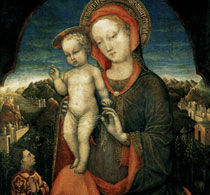 Беллини Якопо Мадонна с младенцем Христом и преклоненным Лионелло д'Эсте