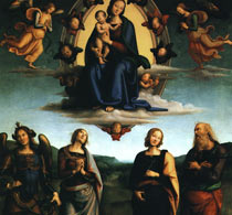 Перуджино Пьетро Мадонна с младенцем и святыми