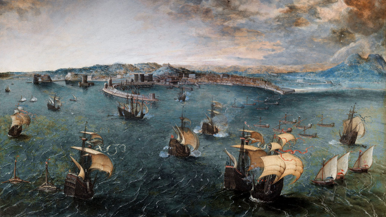 Питер Брейгель Морской бой в гавани Неаполя
