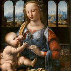 Леонардо да Винчи картина Мадонна с гвоздикой