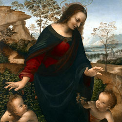 Леонардо да Винчи Мадонна с младенцами Христом и Иоанном Крестителем