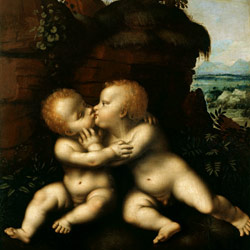 Леонардо да Винчи Младенцы Христос и святой Иоанн обнимаются