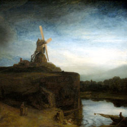 Рембрандт Пейзаж с мельницей