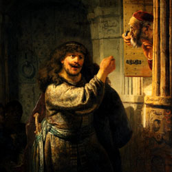 Рембрандт Самсон угрожает тестю