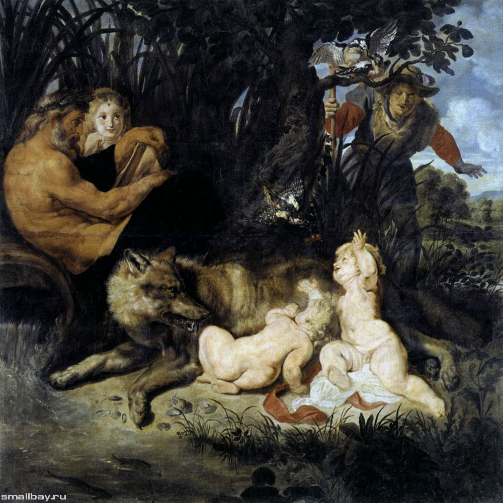 Рубенс Ромул и Рем с волчицей