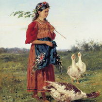 Маковский Девочка с гусями