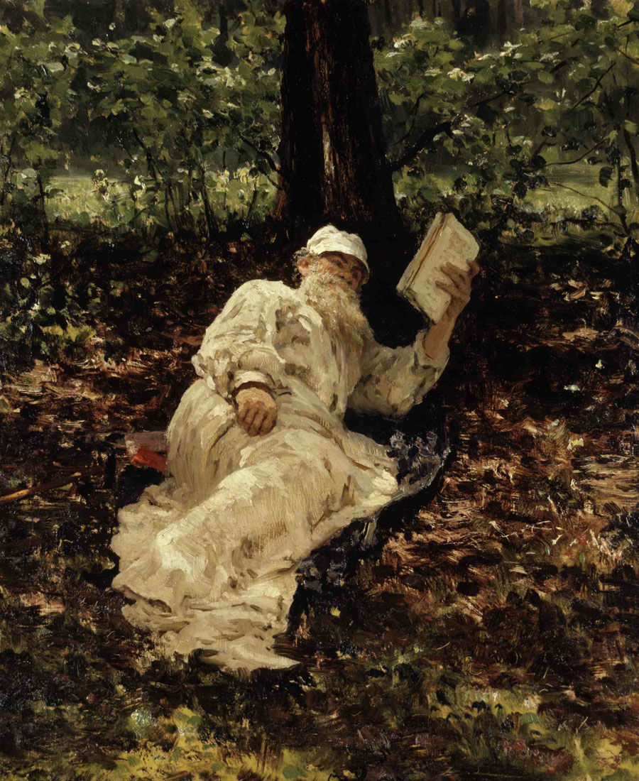 Лев Николаевич Толстой на отдыхе в лесу Репин