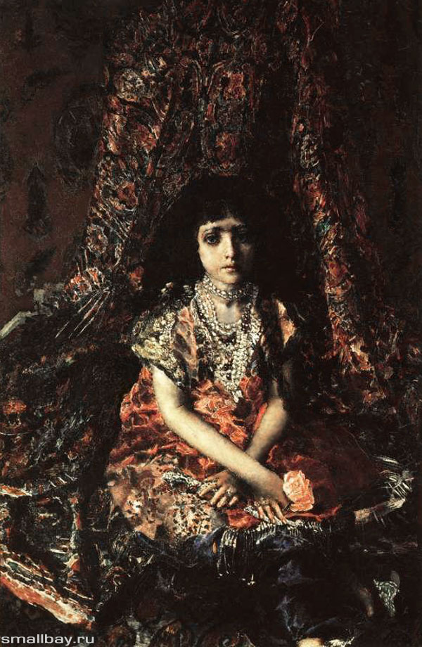 Девочка на фоне персидского ковра Врубель