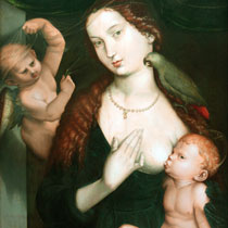 Бальдунг Мадонна с младенцем и попугаями