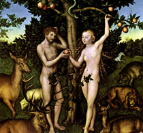 Кранах Адам и Ева