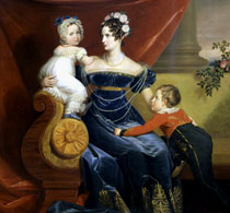 Доу Великая княгиня Александра Федоровна с детьми Александром и Марией
