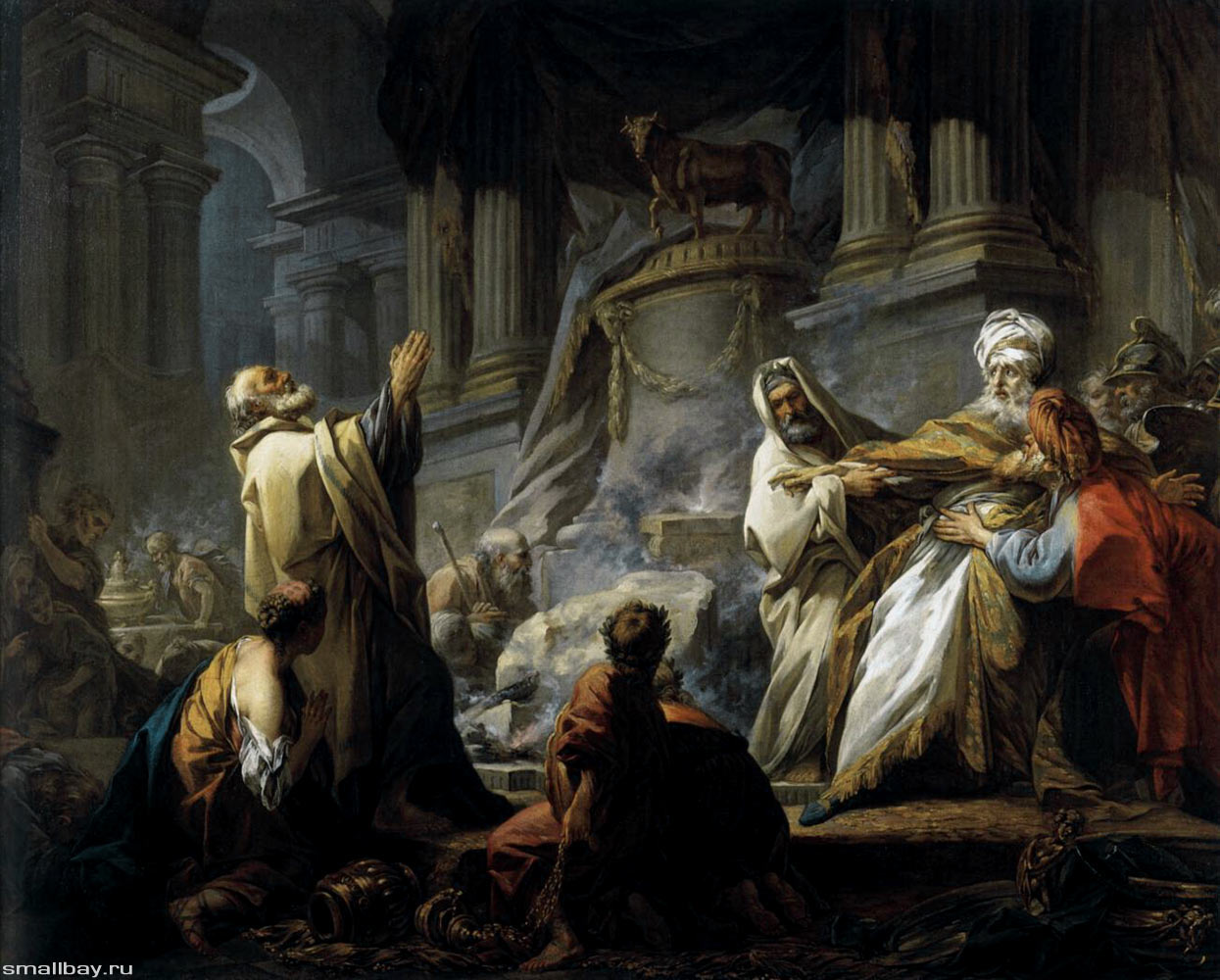 Фрагонар Иеровоам приносит жертву идолам