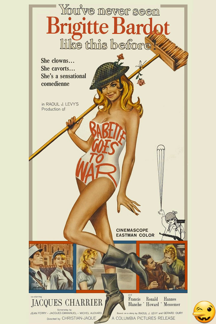 Бриджит Бардо плакат фильм Бабетта идёт на войну