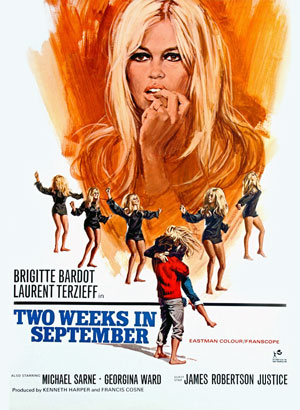 Бриджит Бардо плакат фильм Две недели в сентябре