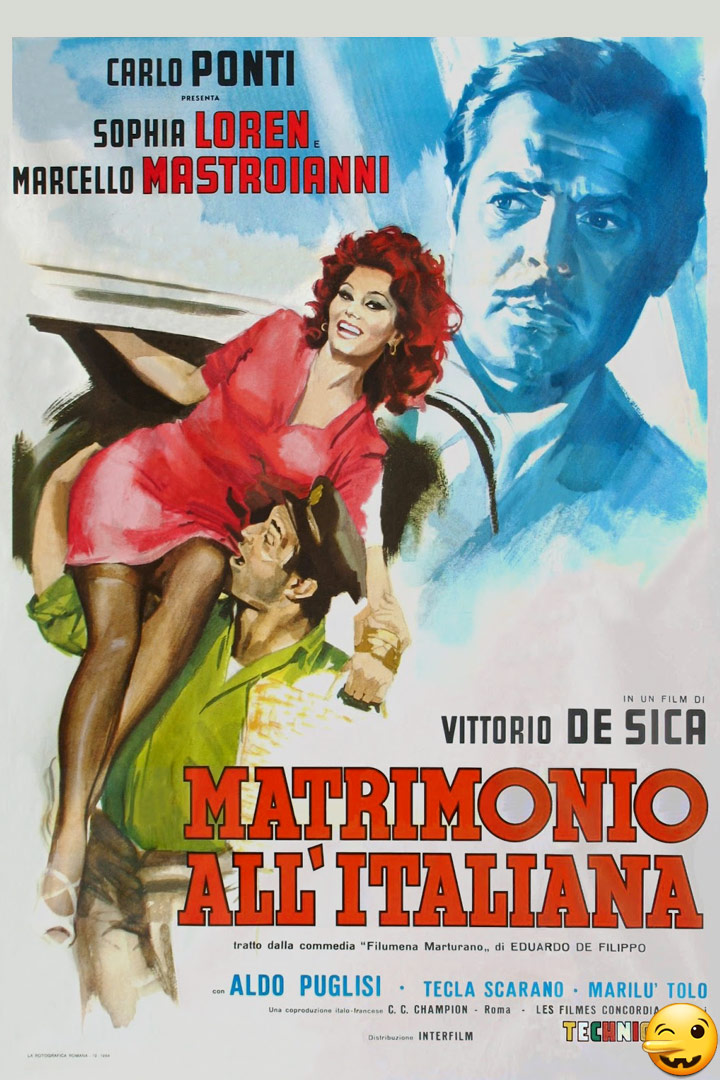 Софи Лорен плакат фильм Брак по-итальянски