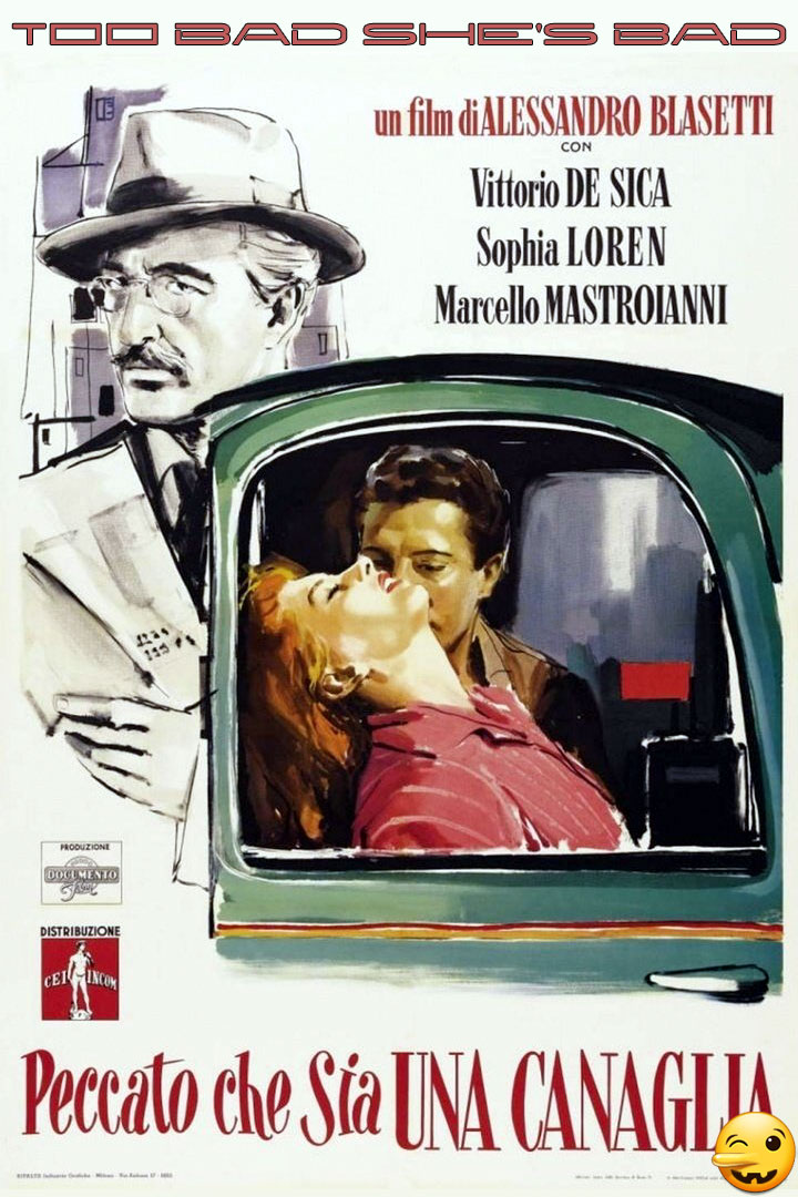 Софи Лорен постер фильм Жаль, что она каналья