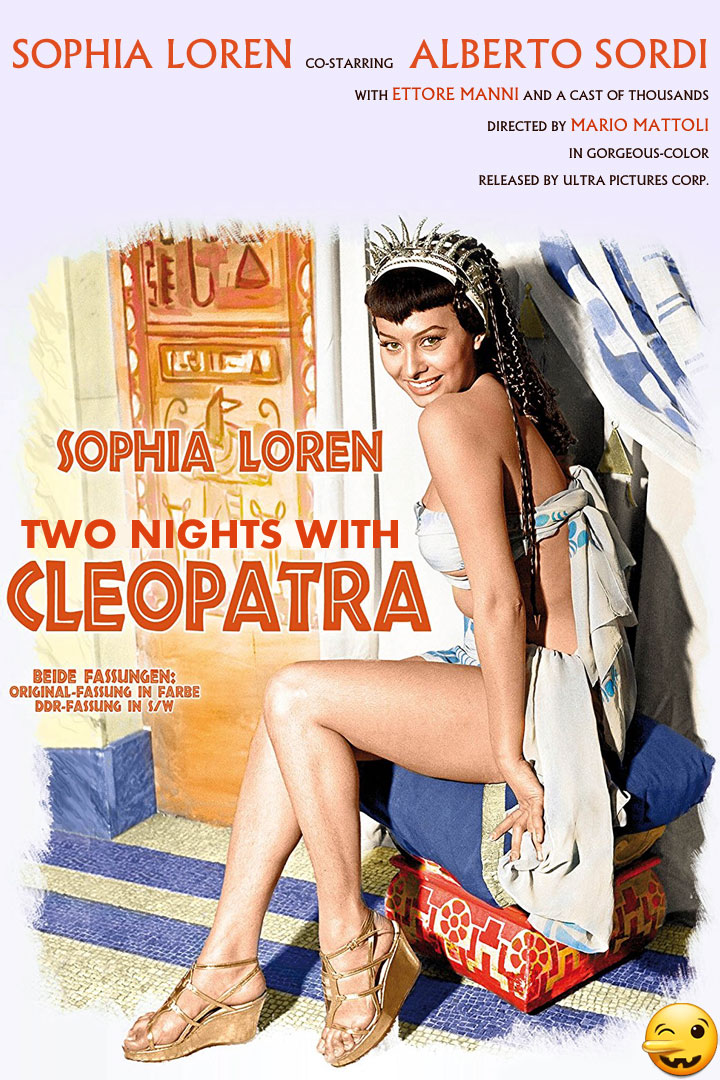 Софи Лорен постер фильм Две ночи с Клеопатрой