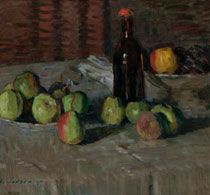Явленский Натюрморт с яблоками и бутылкой