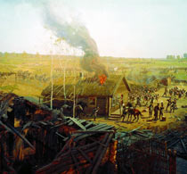 Рубо Бородинская битва левый план панорамы