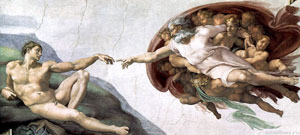 Микеланджело эскиз Сотворение Адама
