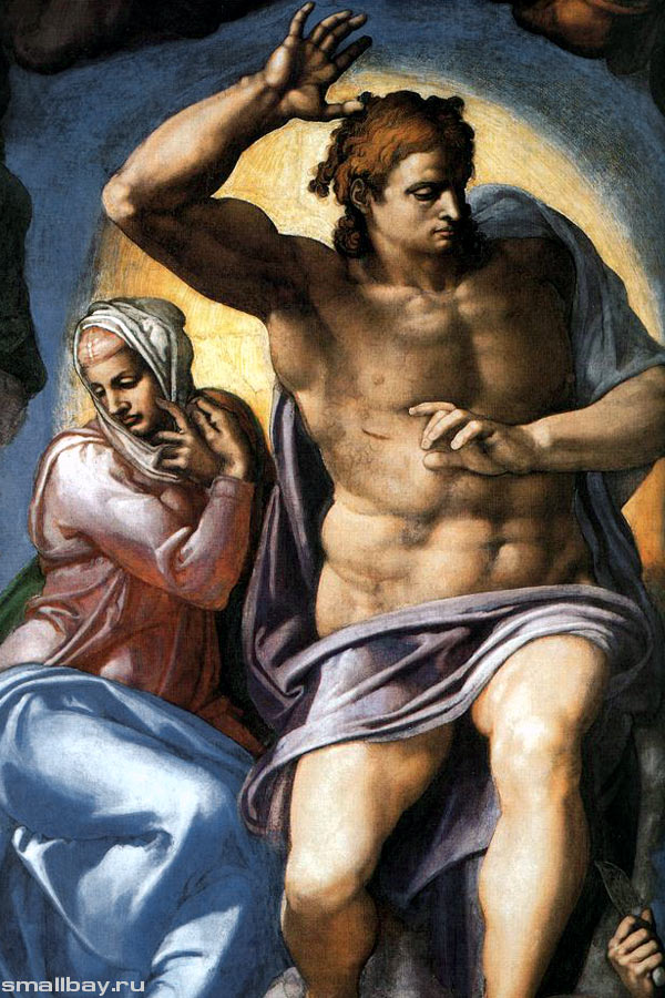 Микеланджело Образ Христа на фреске Страшный Суд