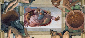 Микеланджело эскиз Отделение земли от воды