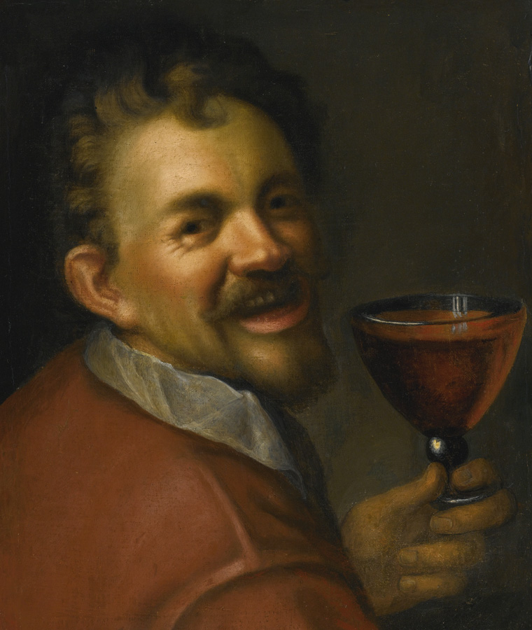 Аахен Ханс Автопортрет с бокалом вина
