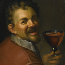 Аахен Автопортрет с бокалом вина