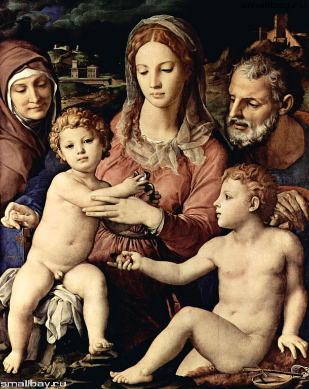 Бронзино Святое семейство со святой Анной и Иоанном Крестителем