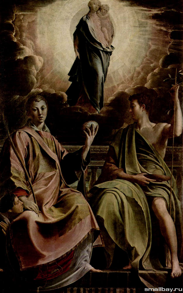 Пармиджанино Мадонна, святой Стефан и Иоанн Креститель