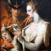 Шпрангер Бартоломеус Венера и Меркурий закрывают Амуру глаза