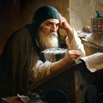 Монах за рукописью